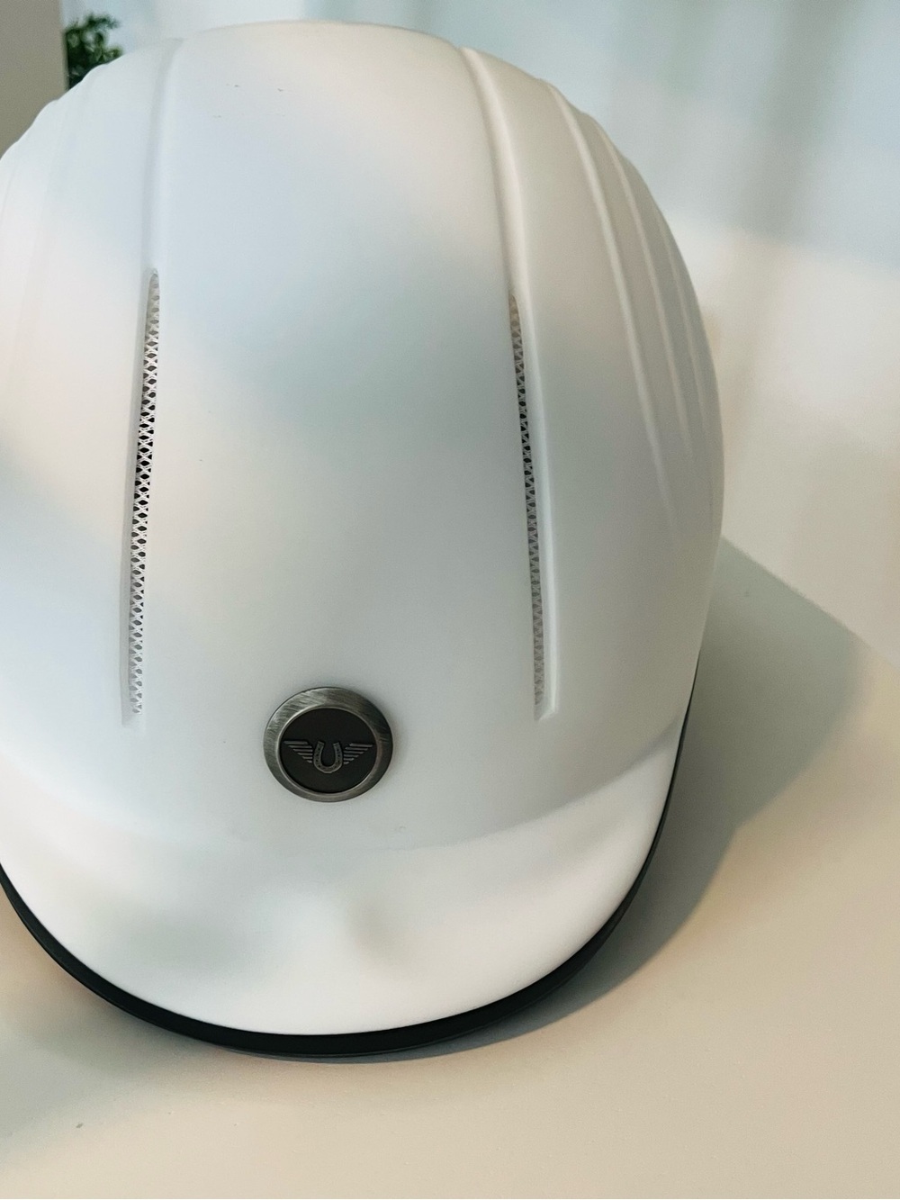 Unknown Brand White Equestrian Helmet with Ventilation